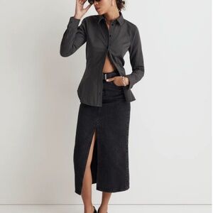 MADEWELL Darted Button-Up Fitted Shirt in (Re)generative Chino Sz 16 NWT